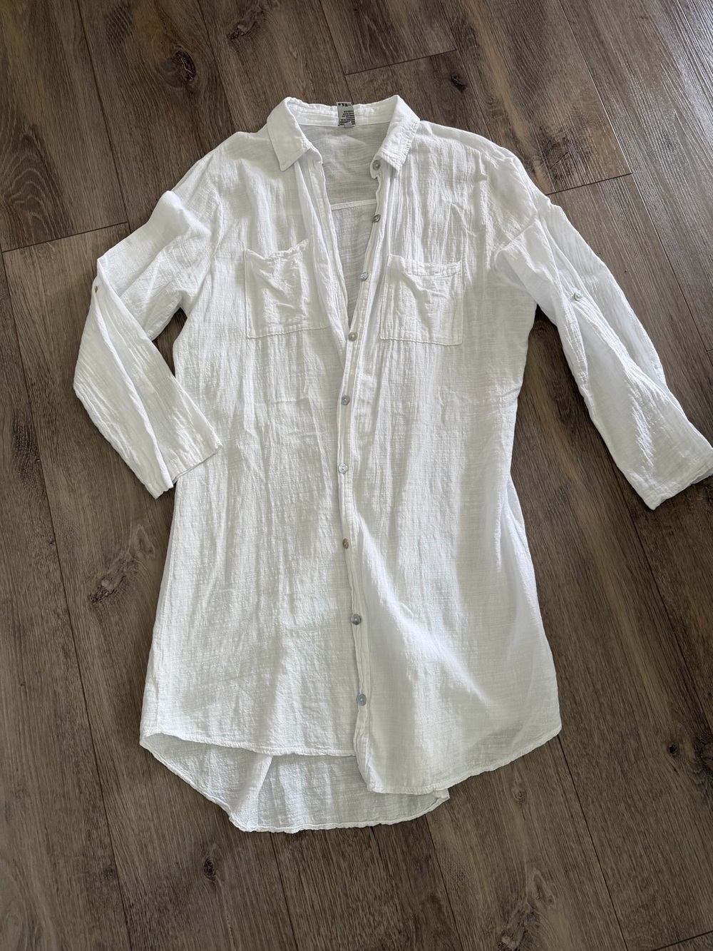 Blanco By Nature White Linen Button-Up